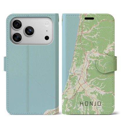 【本荘（秋田県）】地図柄iPhoneケース（手帳タイプ）