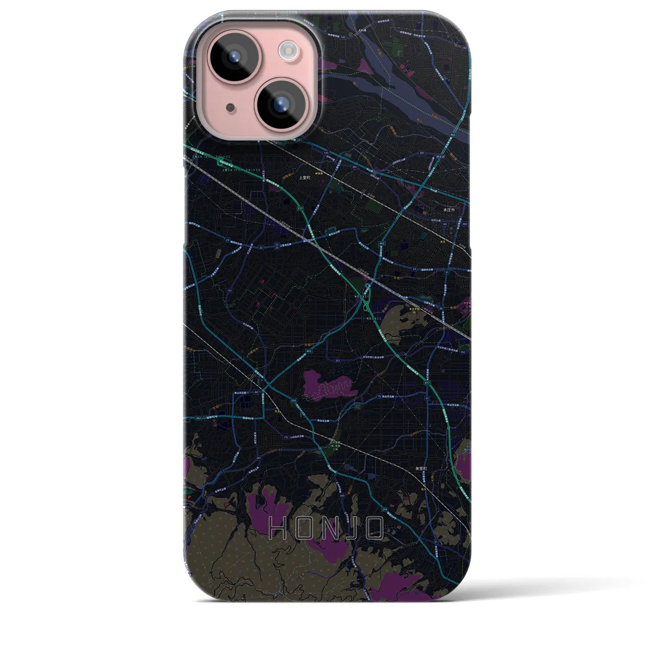 【本庄(埼玉県)】地図柄iPhoneケース(バックカバータイプ)