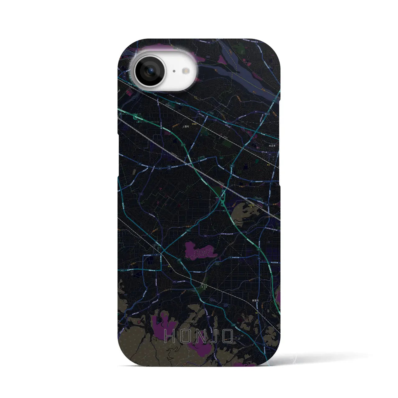 【本庄(埼玉県)】地図柄iPhoneケース(バックカバータイプ)