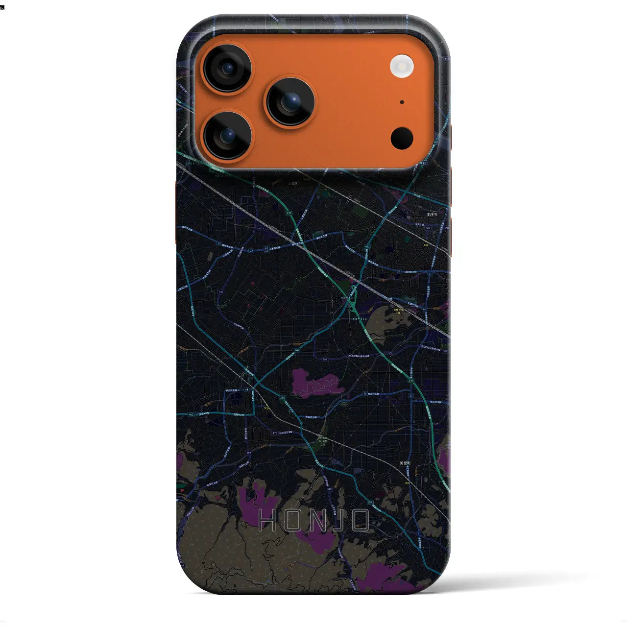 【本庄（埼玉県）】地図柄iPhoneケース（バックカバータイプ）