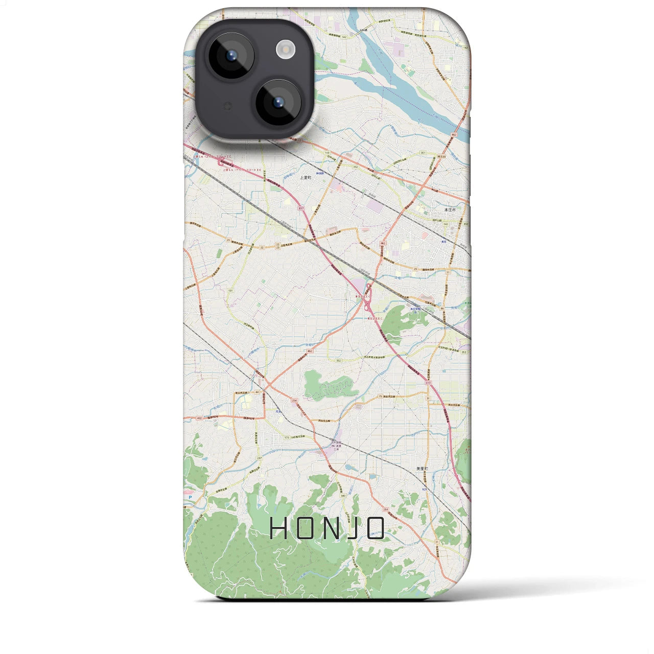 【本庄(埼玉県)】地図柄iPhoneケース(バックカバータイプ)