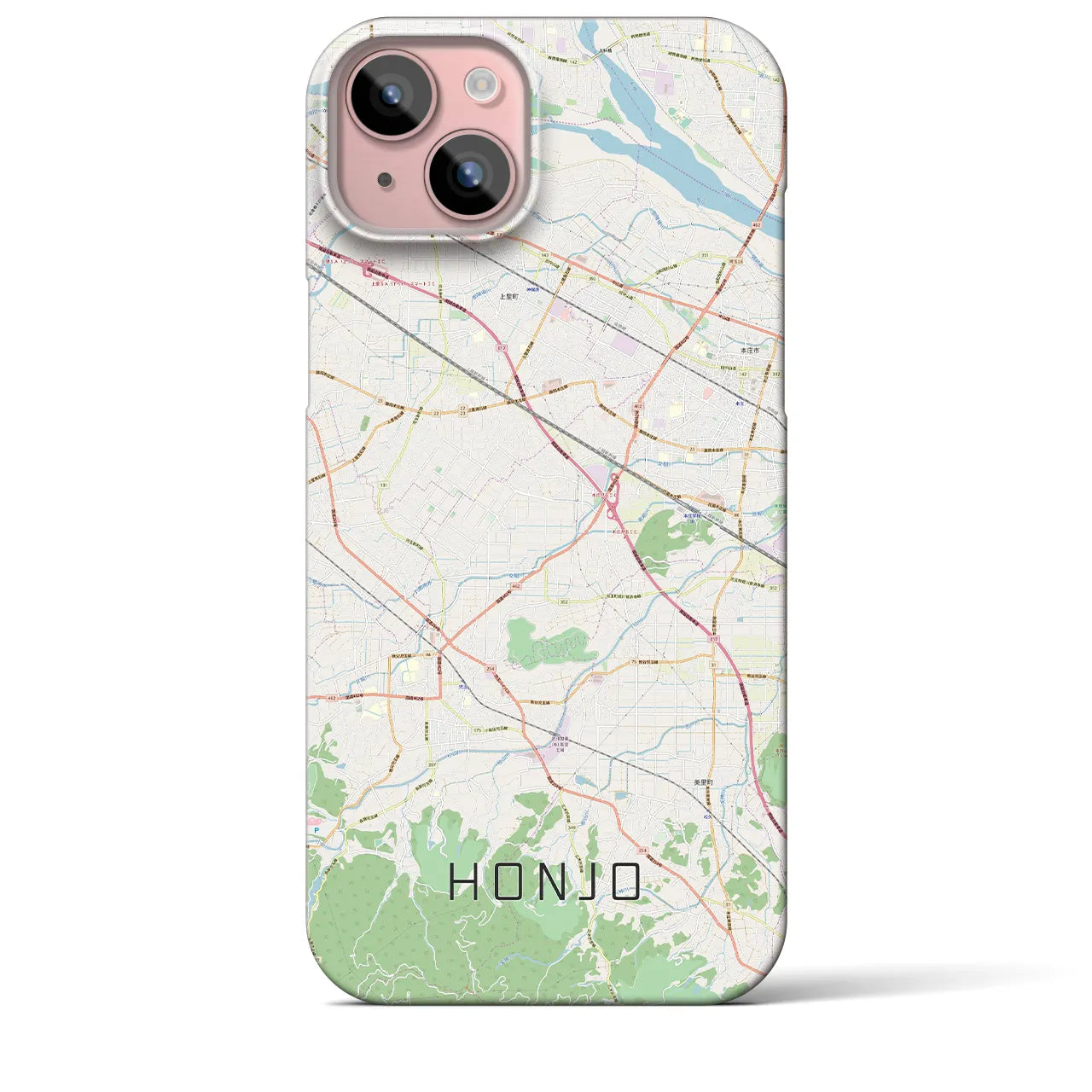 【本庄(埼玉県)】地図柄iPhoneケース(バックカバータイプ)