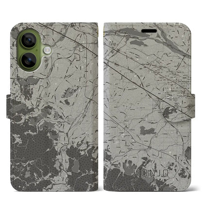 【本庄（埼玉県）】地図柄iPhoneケース（手帳タイプ）