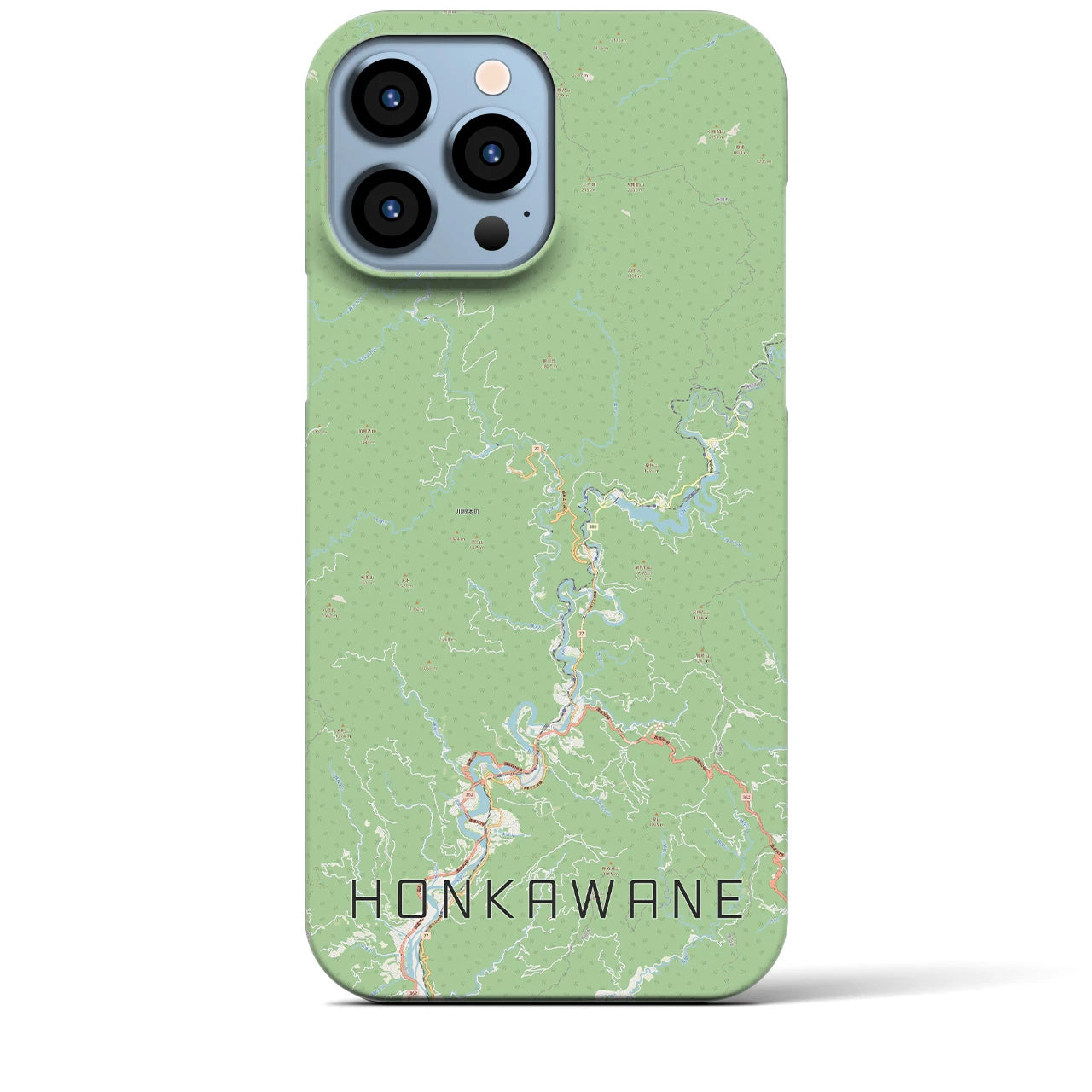 【本川根（静岡県）】地図柄iPhoneケース（バックカバータイプ）