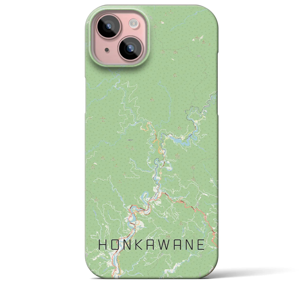 【本川根（静岡県）】地図柄iPhoneケース（バックカバータイプ）