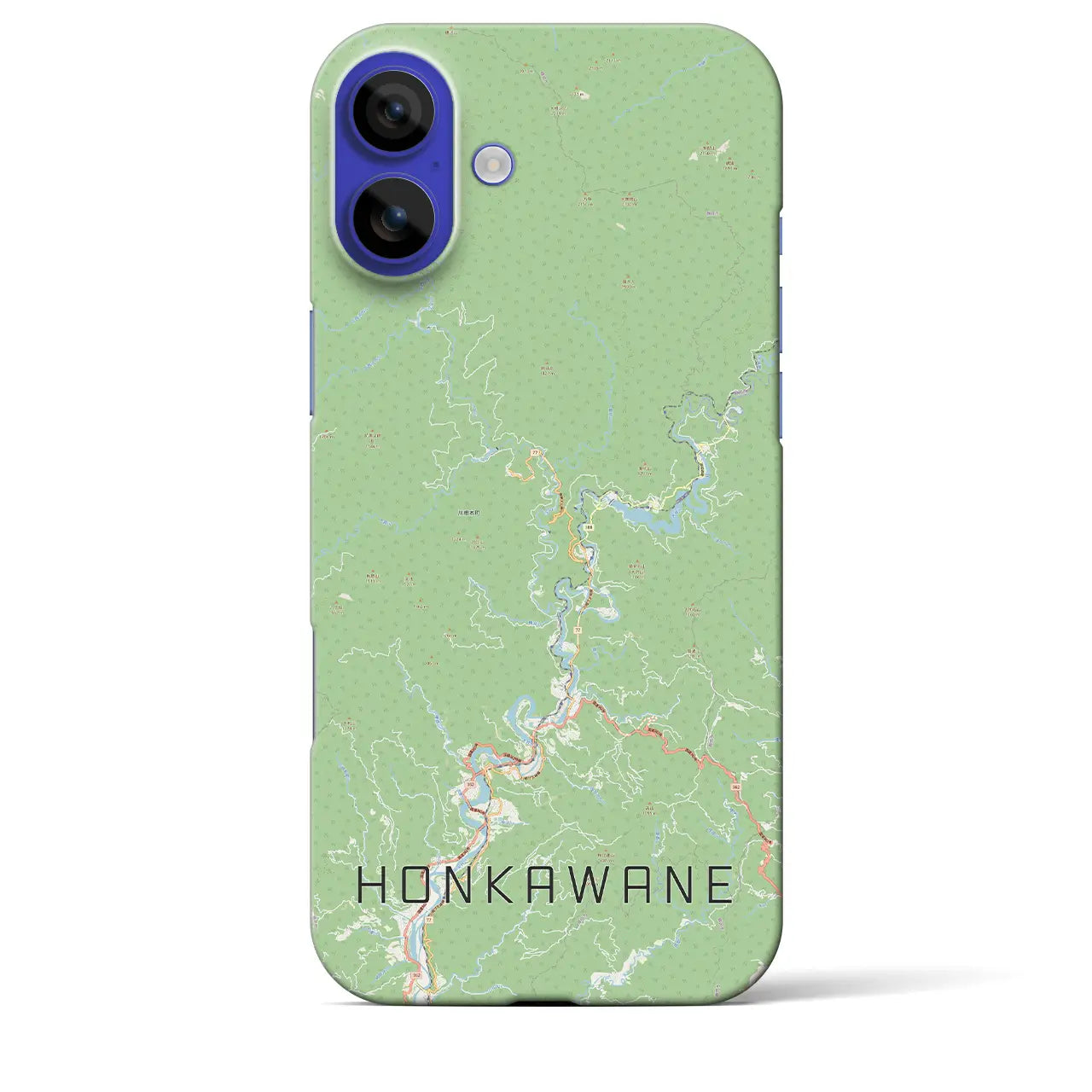 【本川根（静岡県）】地図柄iPhoneケース（バックカバータイプ）
