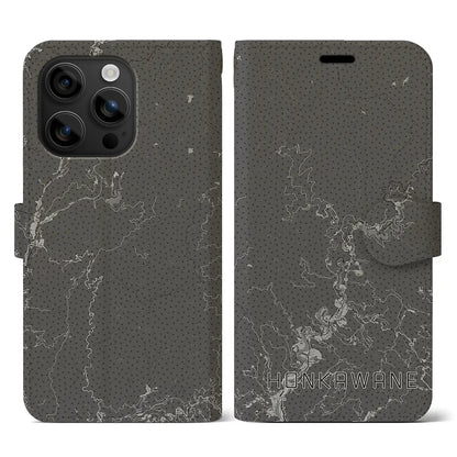 【本川根（静岡県）】地図柄iPhoneケース（手帳タイプ）モノトーン・iPhone 16 用