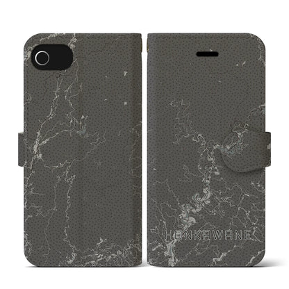 【本川根（静岡県）】地図柄iPhoneケース（手帳タイプ）モノトーン・iPhone SE（第3 / 第2世代） / 8 / 7 / 6s / 6 用