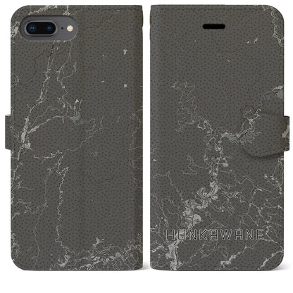 【本川根（静岡県）】地図柄iPhoneケース（手帳タイプ）モノトーン・iPhone 8Plus /7Plus / 6sPlus / 6Plus 用