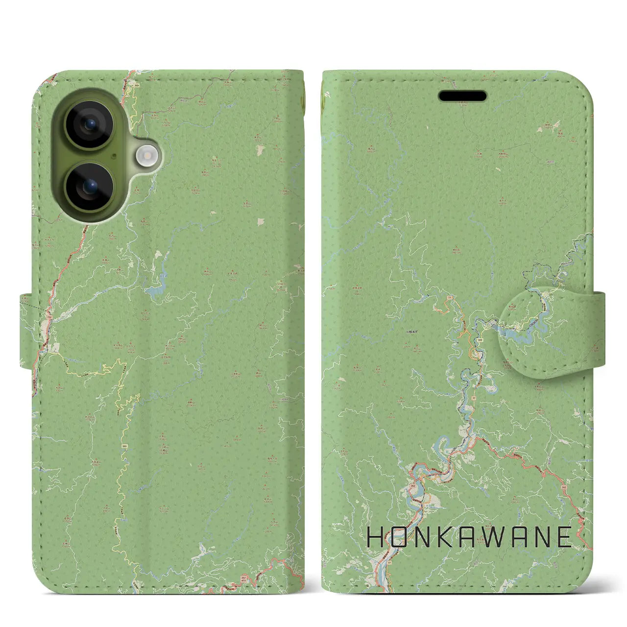 【本川根（静岡県）】地図柄iPhoneケース（手帳タイプ）