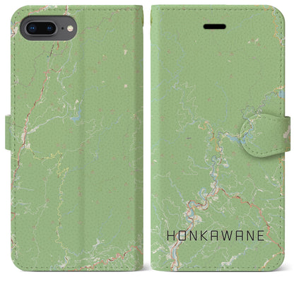 【本川根（静岡県）】地図柄iPhoneケース（手帳タイプ）ナチュラル・iPhone 8Plus /7Plus / 6sPlus / 6Plus 用