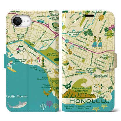 【ホノルル】イラストマップiPhoneケース（手帳タイプ）