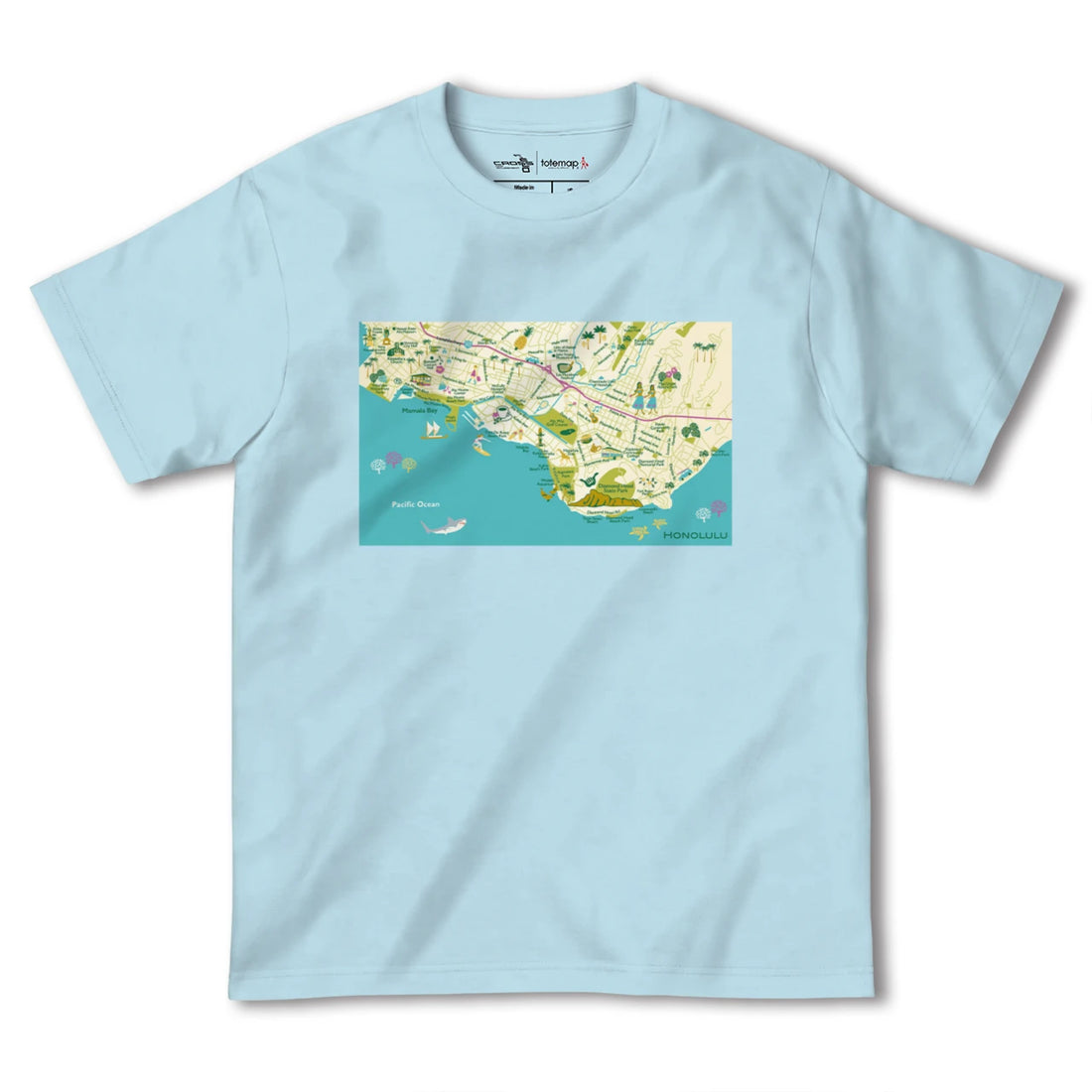 【ホノルル(アメリカ)】イラストマップTシャツ