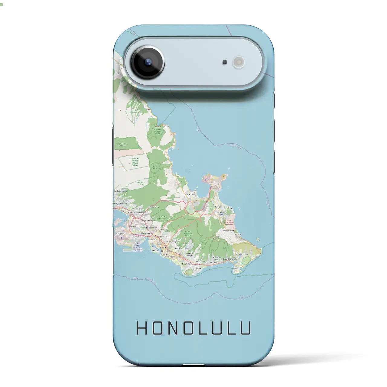 【ホノルル2（アメリカ）】地図柄iPhoneケース（バックカバータイプ）ブラック・iPhone 17 Pro Max 用