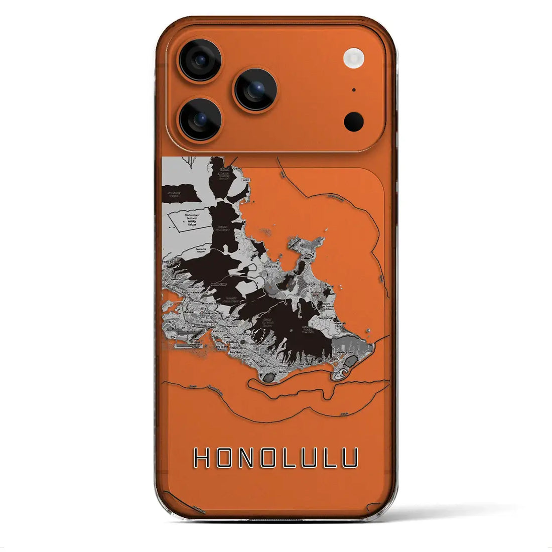 【ホノルル2（アメリカ）】地図柄iPhoneケース（クリアタイプ）