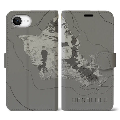 【ホノルル2（アメリカ）】地図柄iPhoneケース（手帳タイプ）