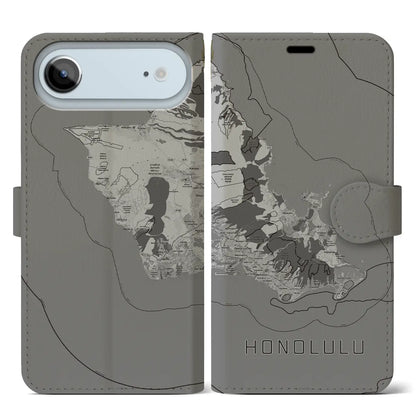 【ホノルル2（アメリカ）】地図柄iPhoneケース（手帳タイプ）
