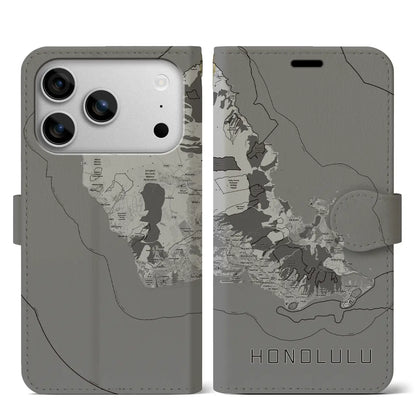 【ホノルル2（アメリカ）】地図柄iPhoneケース（手帳タイプ）