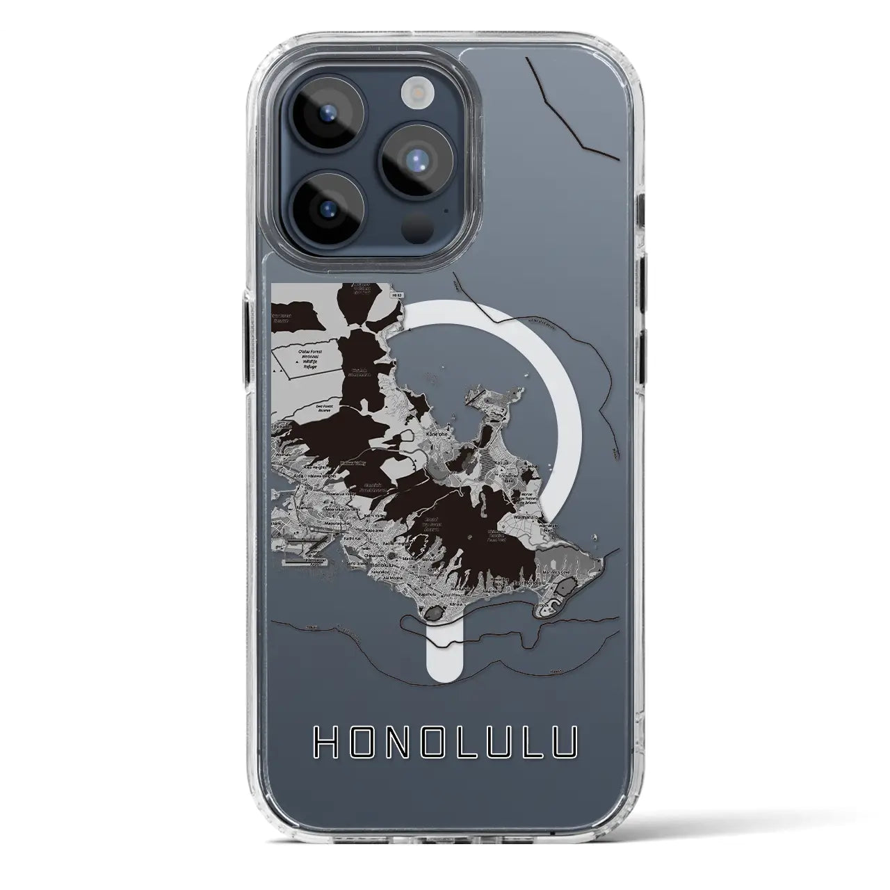 【ホノルル2（アメリカ）】地図柄iPhoneケース（MagSafeタイプ）
