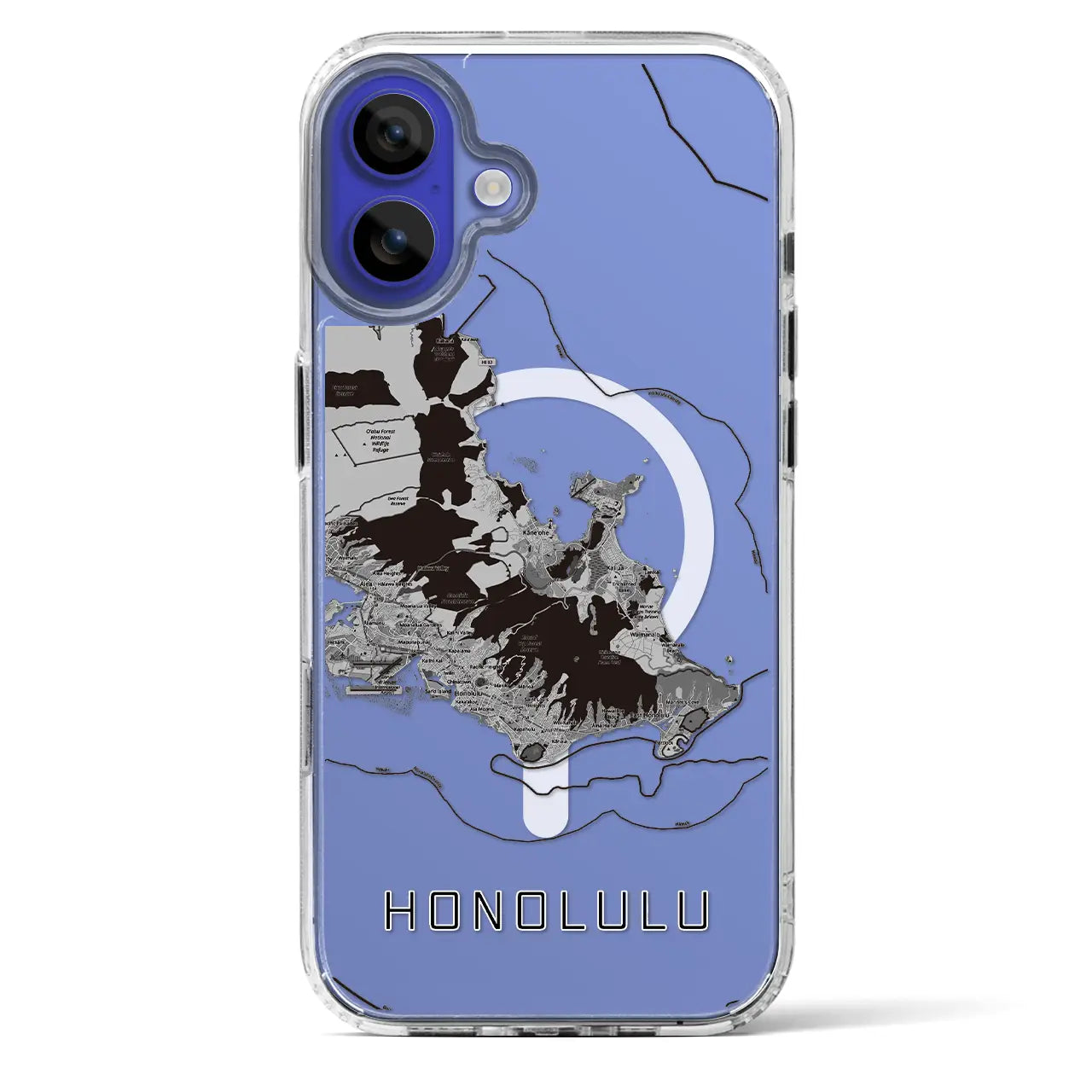 【ホノルル2（アメリカ）】地図柄iPhoneケース（MagSafeタイプ）