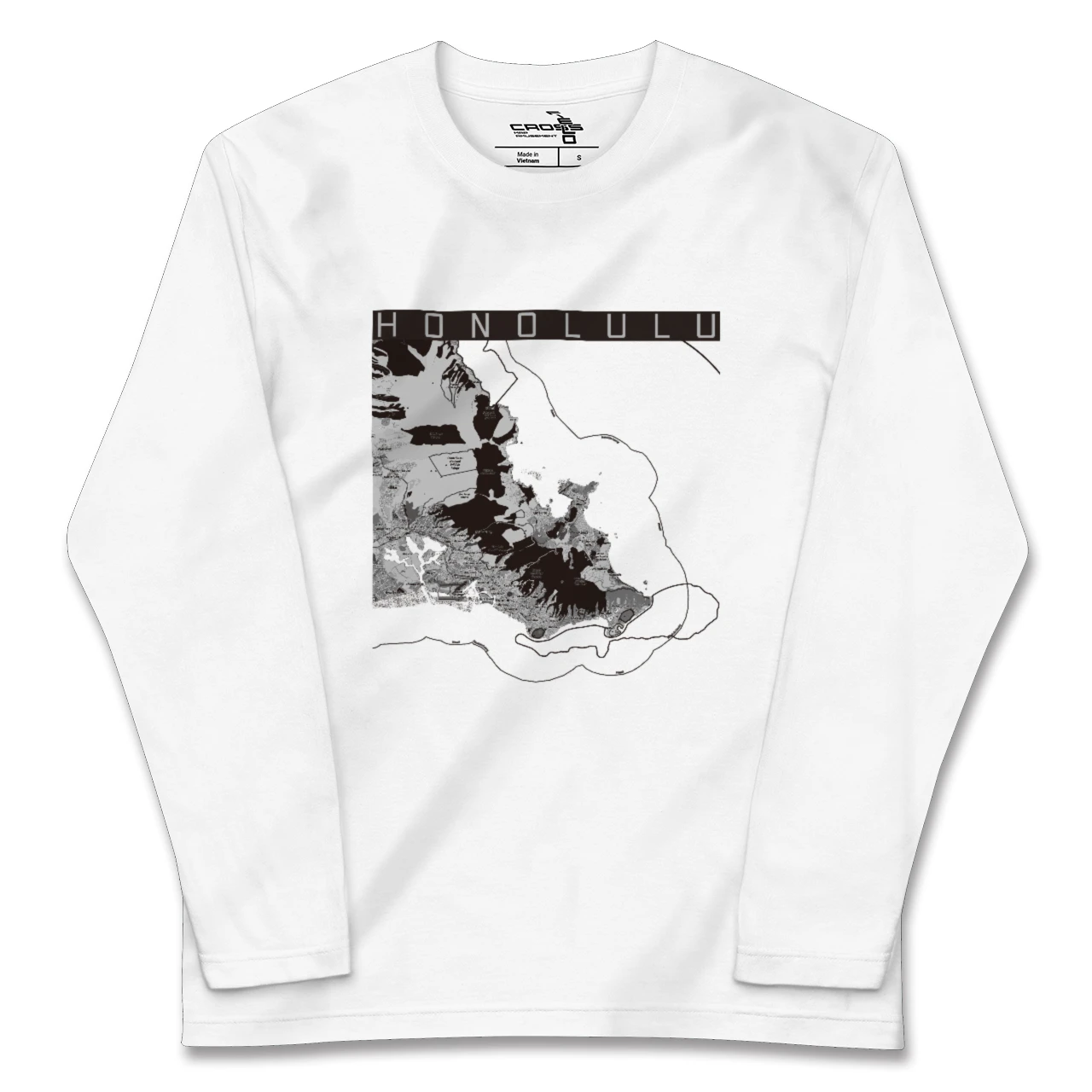 【ホノルル2（アメリカ）】地図柄ロングスリーブTシャツ