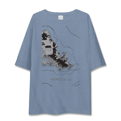 【ホノルル2（アメリカ）】地図柄ビッグシルエットTシャツ