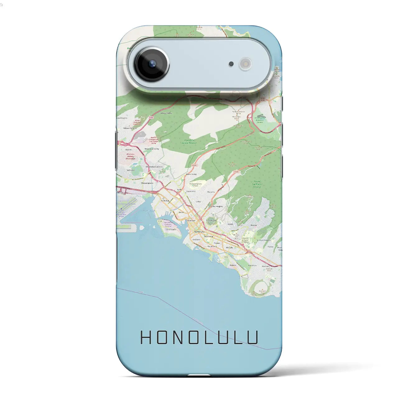 【ホノルル（アメリカ）】地図柄iPhoneケース（バックカバータイプ）ナチュラル・iPhone 17 Pro Max 用