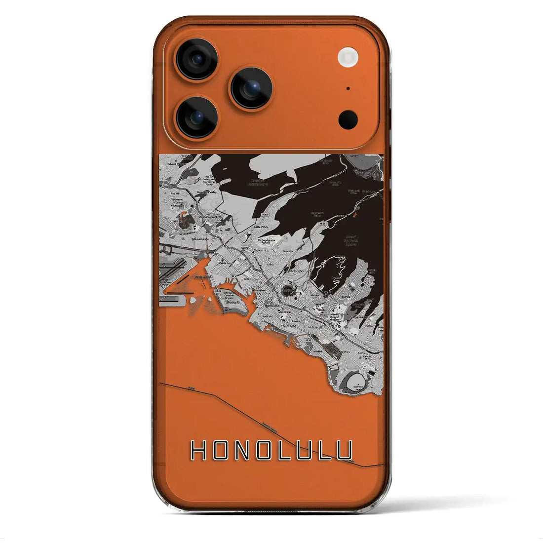 【ホノルル（アメリカ）】地図柄iPhoneケース（クリアタイプ）
