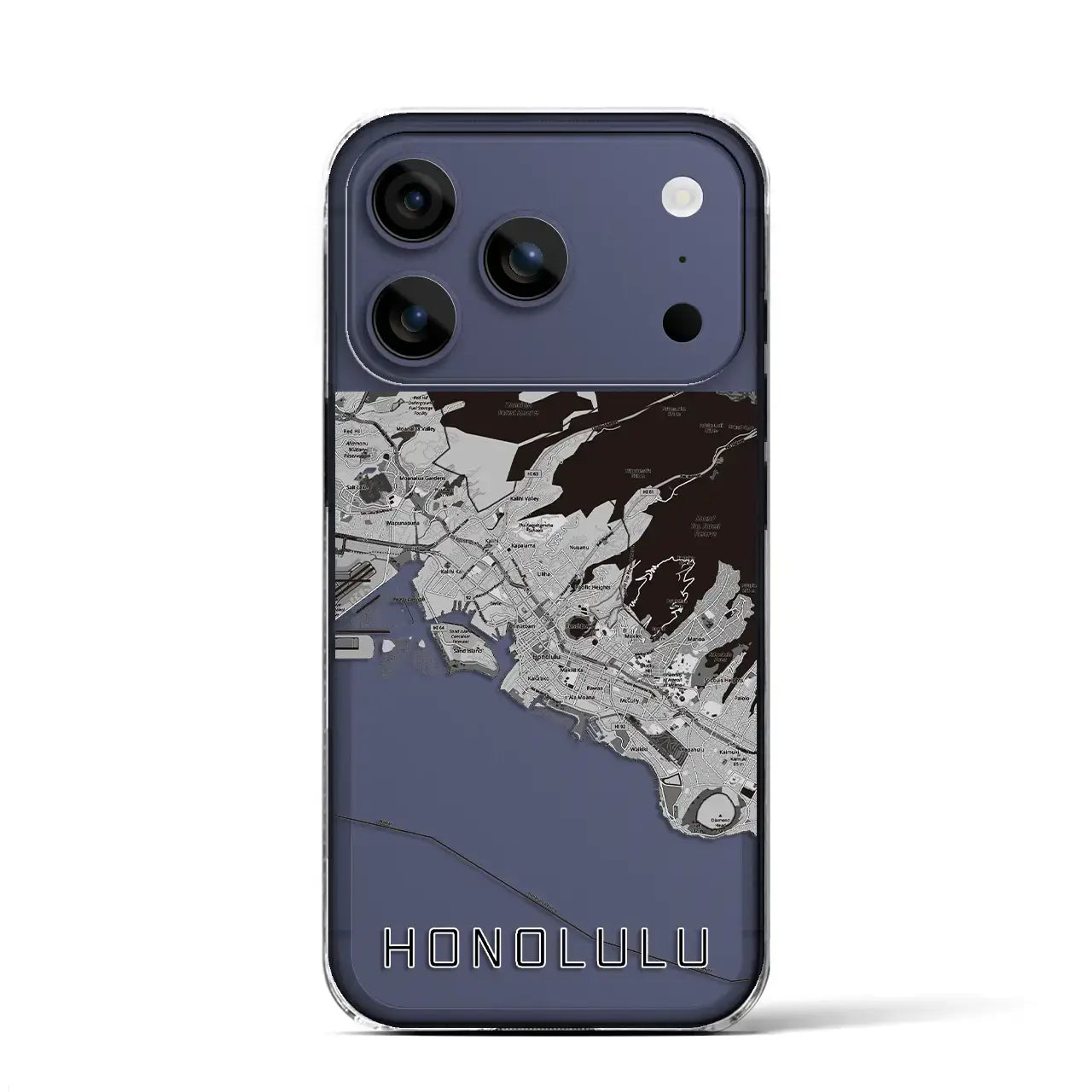 【ホノルル（アメリカ）】地図柄iPhoneケース（クリアタイプ）