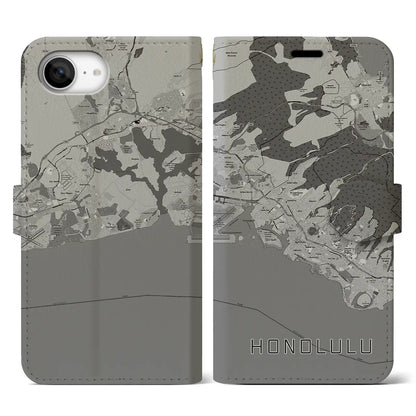 【ホノルル（アメリカ）】地図柄iPhoneケース（手帳タイプ）