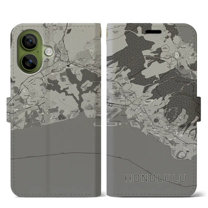 【ホノルル（アメリカ）】地図柄iPhoneケース（手帳タイプ）