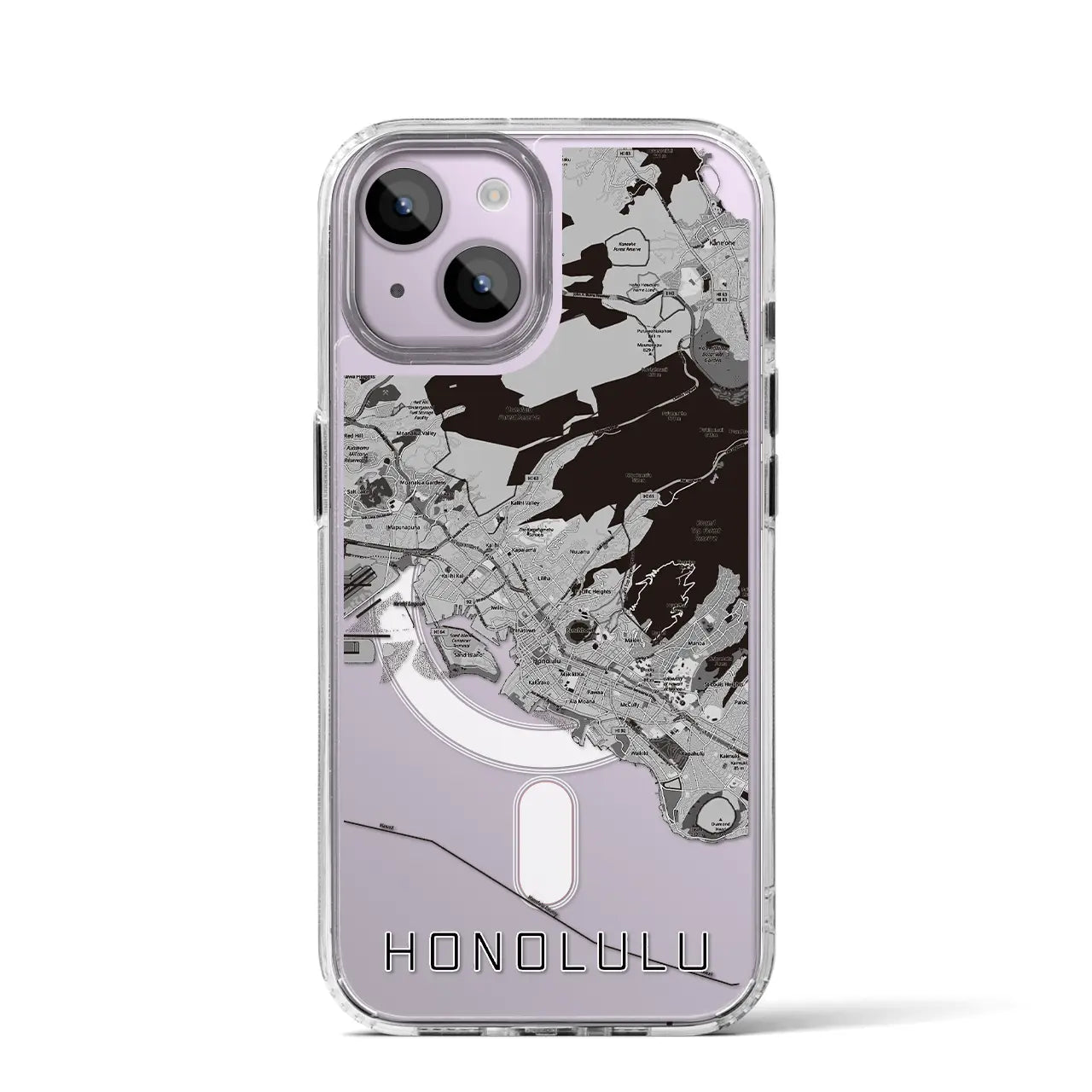 【ホノルル（アメリカ）】地図柄iPhoneケース（MagSafeタイプ）