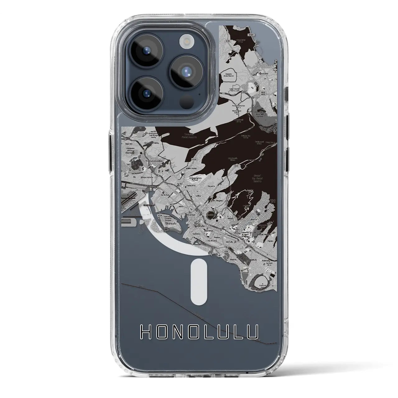 【ホノルル（アメリカ）】地図柄iPhoneケース（MagSafeタイプ）