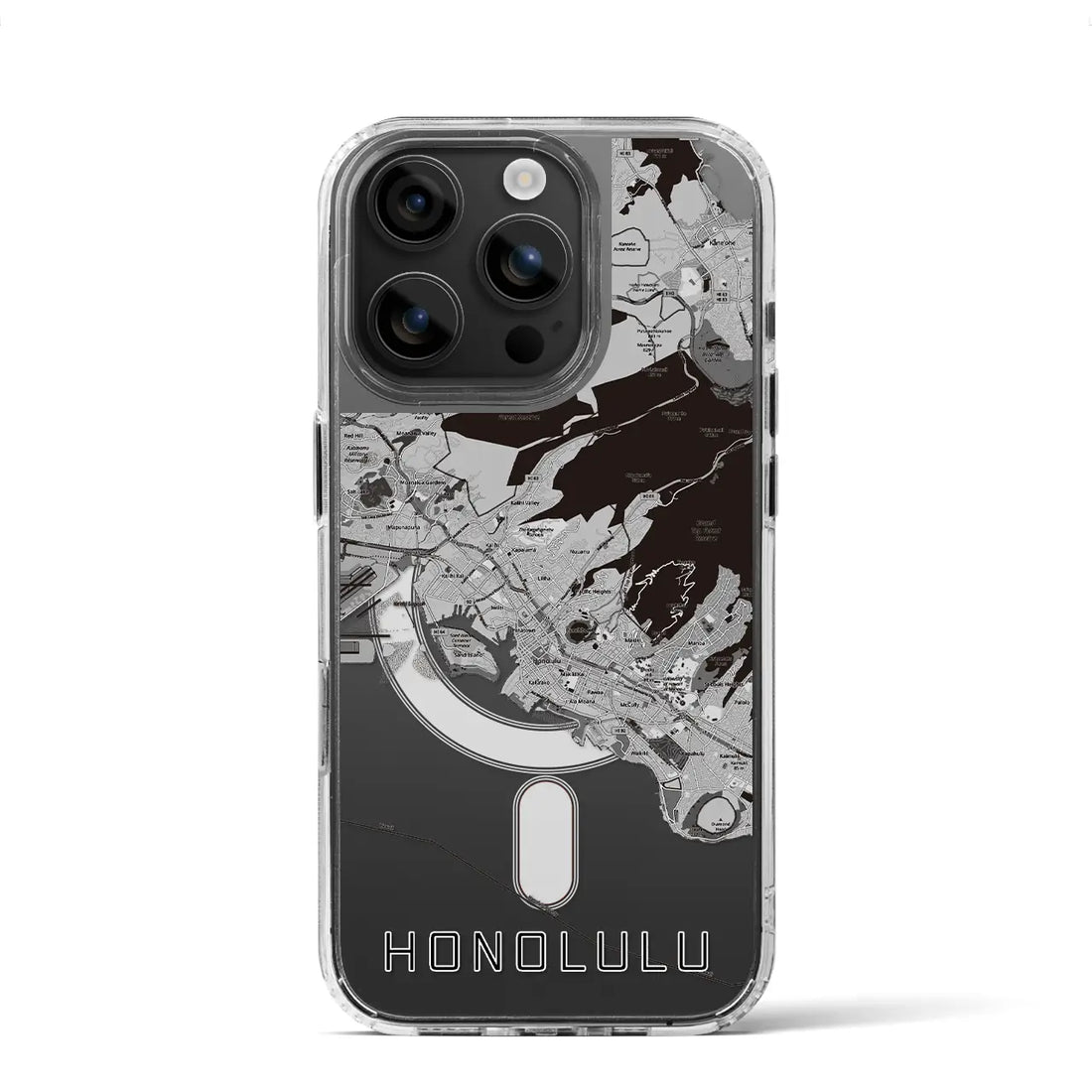 【ホノルル（アメリカ）】地図柄iPhoneケース（MagSafeタイプ）