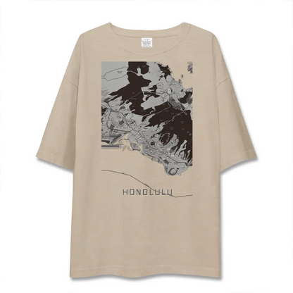 【ホノルル（アメリカ）】地図柄ビッグシルエットTシャツ