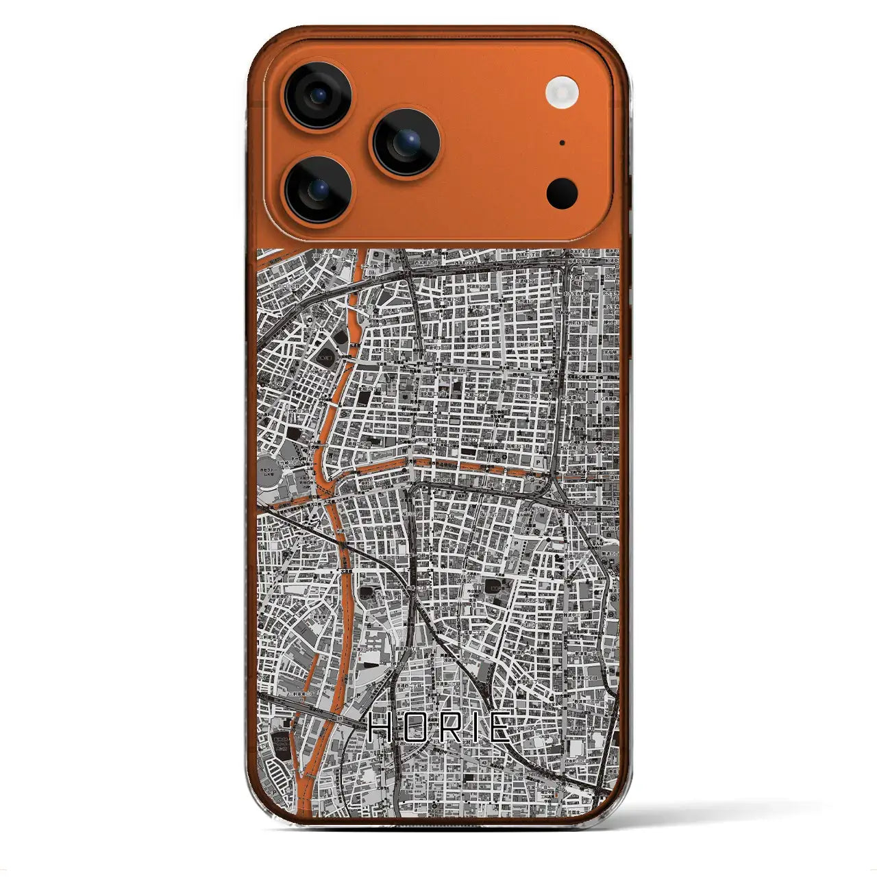 【堀江（大阪府）】地図柄iPhoneケース（クリアタイプ）