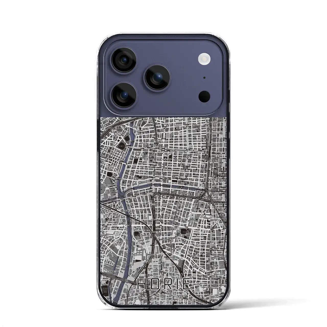 【堀江（大阪府）】地図柄iPhoneケース（クリアタイプ）