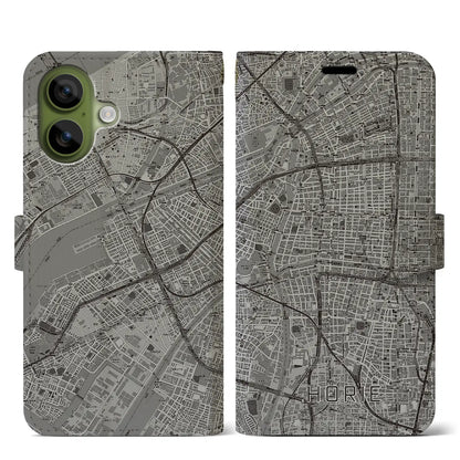 【堀江（大阪府）】地図柄iPhoneケース（手帳タイプ）