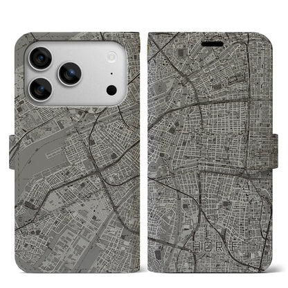 【堀江（大阪府）】地図柄iPhoneケース（手帳タイプ）