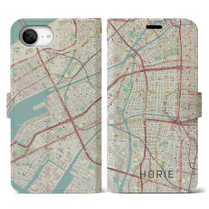 【堀江（大阪府）】地図柄iPhoneケース（手帳タイプ）