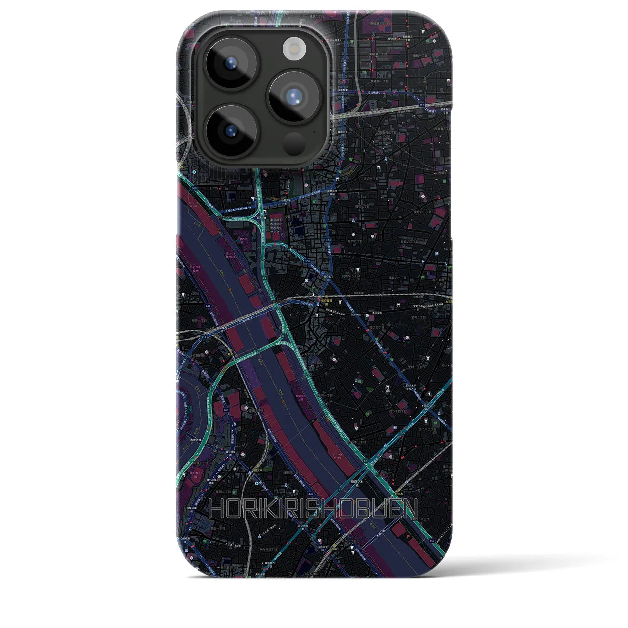 【堀切菖蒲園（東京都）】地図柄iPhoneケース（バックカバータイプ）