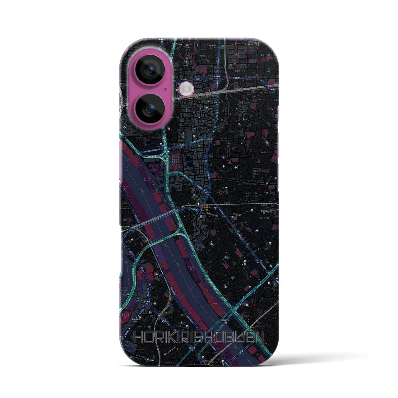 【堀切菖蒲園（東京都）】地図柄iPhoneケース（バックカバータイプ）