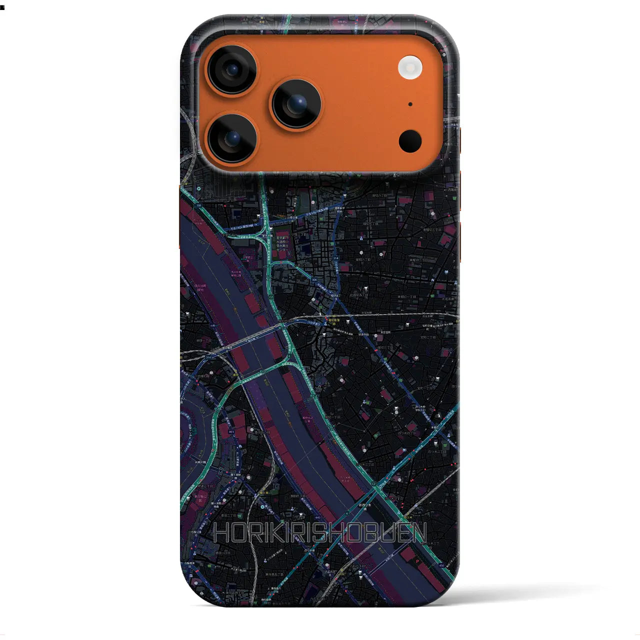 【堀切菖蒲園（東京都）】地図柄iPhoneケース（バックカバータイプ）