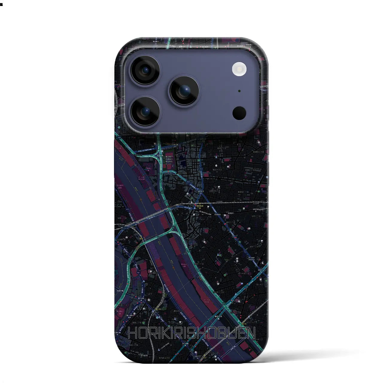 【堀切菖蒲園（東京都）】地図柄iPhoneケース（バックカバータイプ）