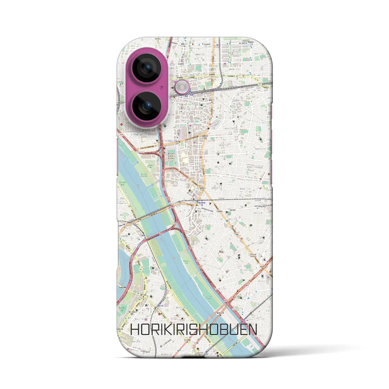 【堀切菖蒲園（東京都）】地図柄iPhoneケース（バックカバータイプ）