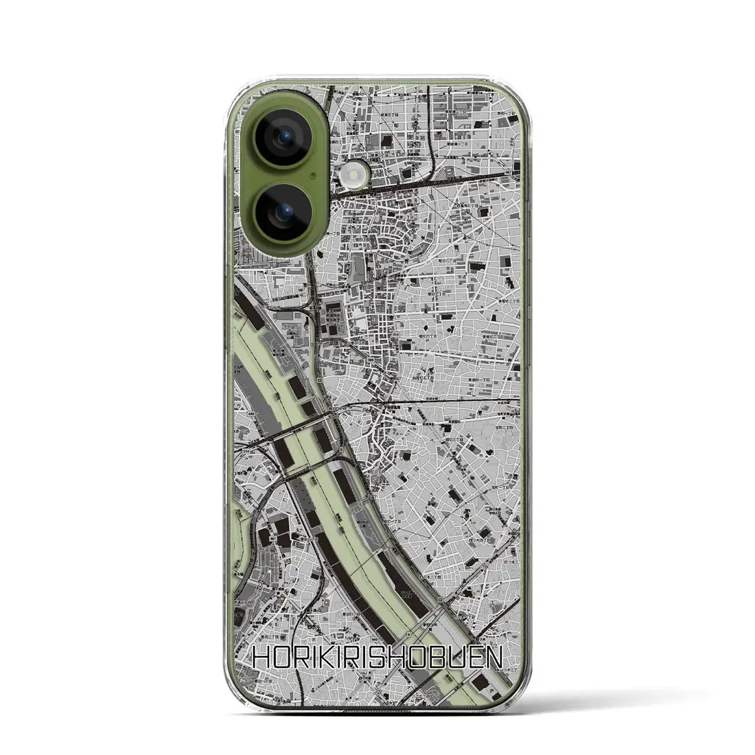 【堀切菖蒲園(東京都)】地図柄iPhoneケース(クリアタイプ)モノトーン・iPhone 17 Pro Max 用