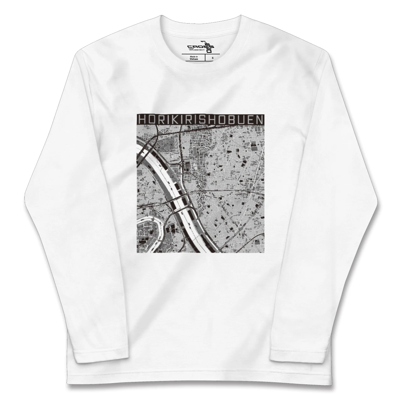 【堀切菖蒲園（東京都）】地図柄ロングスリーブTシャツ