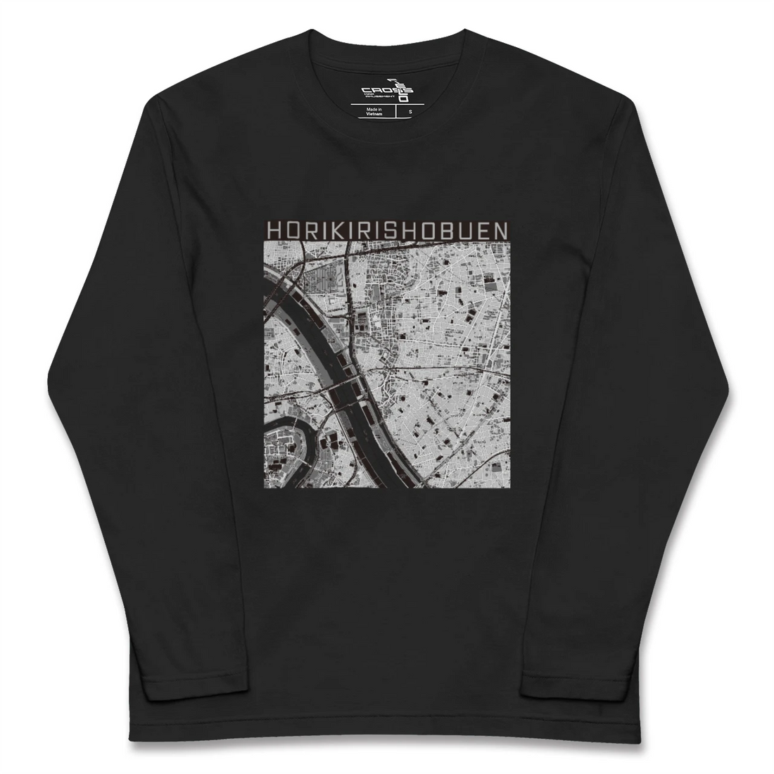 【堀切菖蒲園（東京都）】地図柄ロングスリーブTシャツ