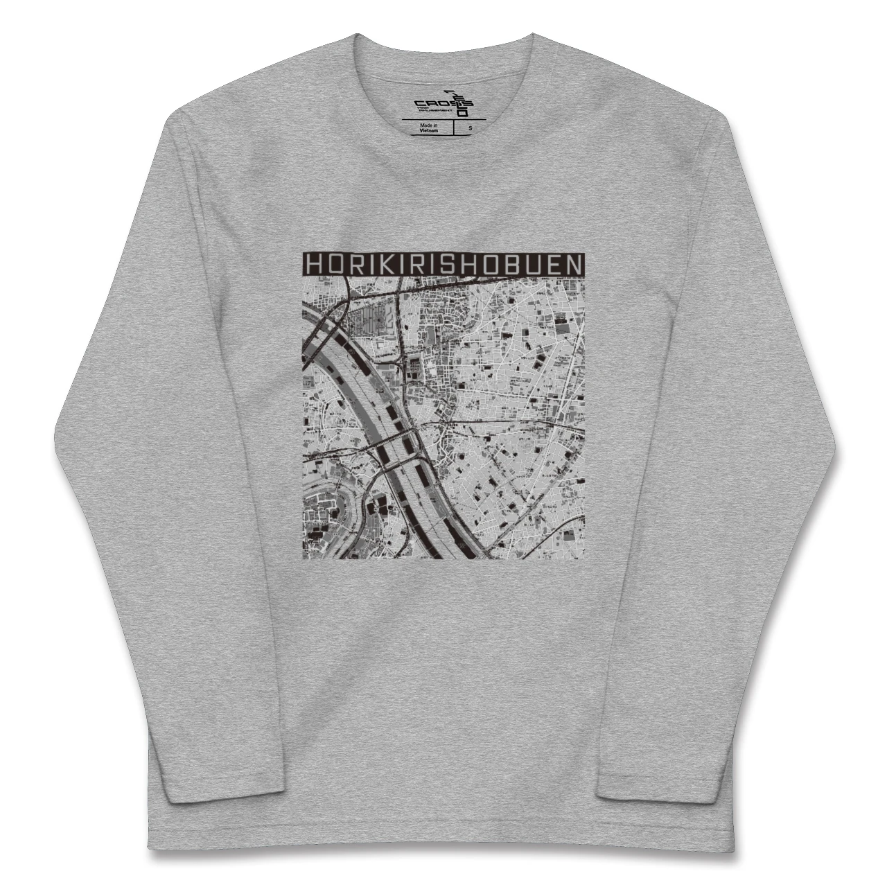 【堀切菖蒲園（東京都）】地図柄ロングスリーブTシャツ