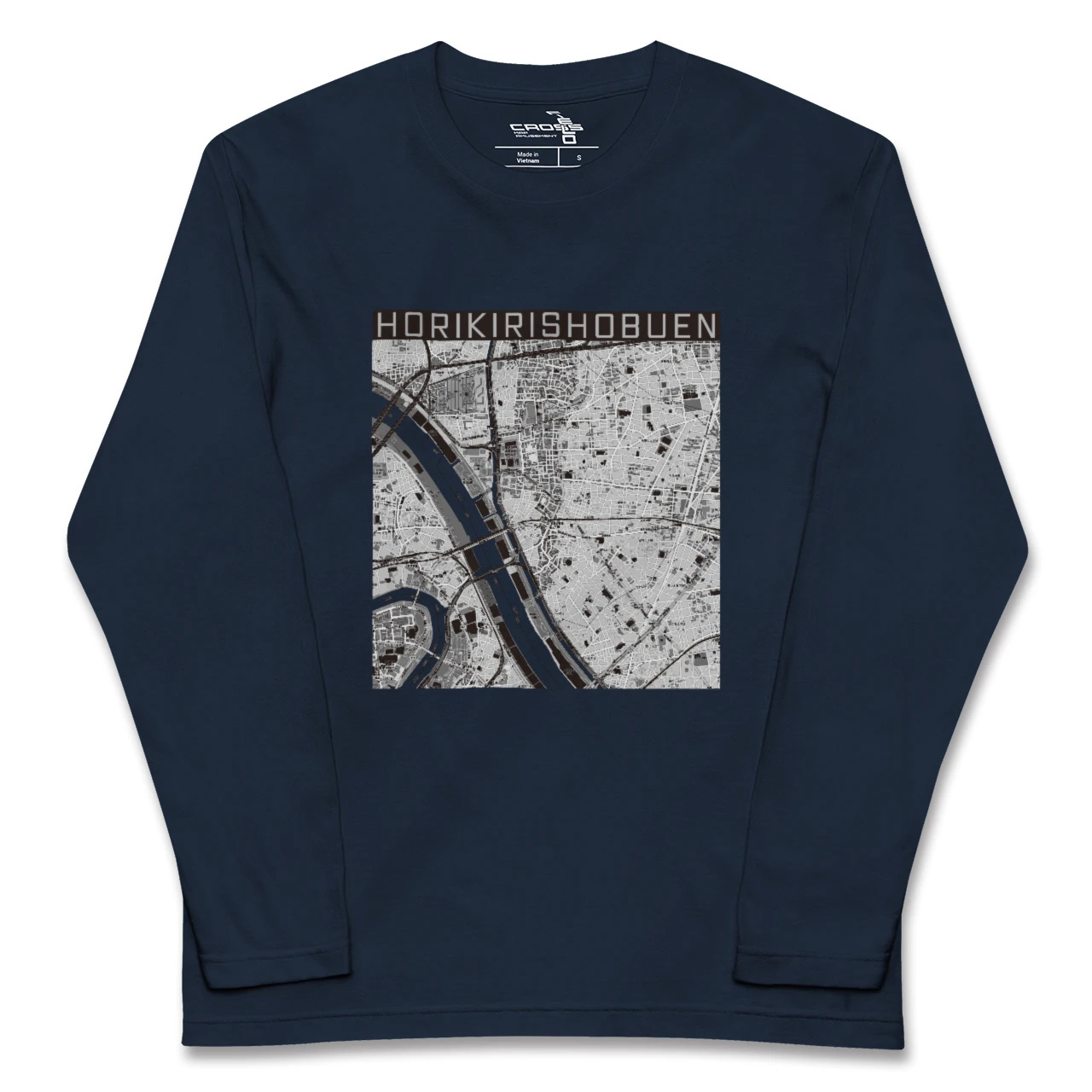 【堀切菖蒲園（東京都）】地図柄ロングスリーブTシャツ